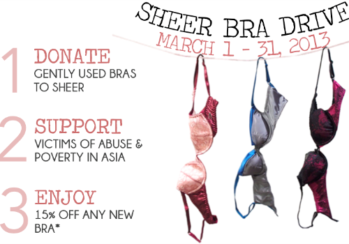 Clear out your wardrobes for Sheer's Charity Bra Drive - Sassy Hong Kong