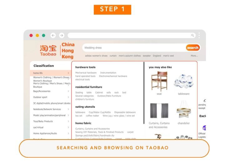 Taobao searching and browsing