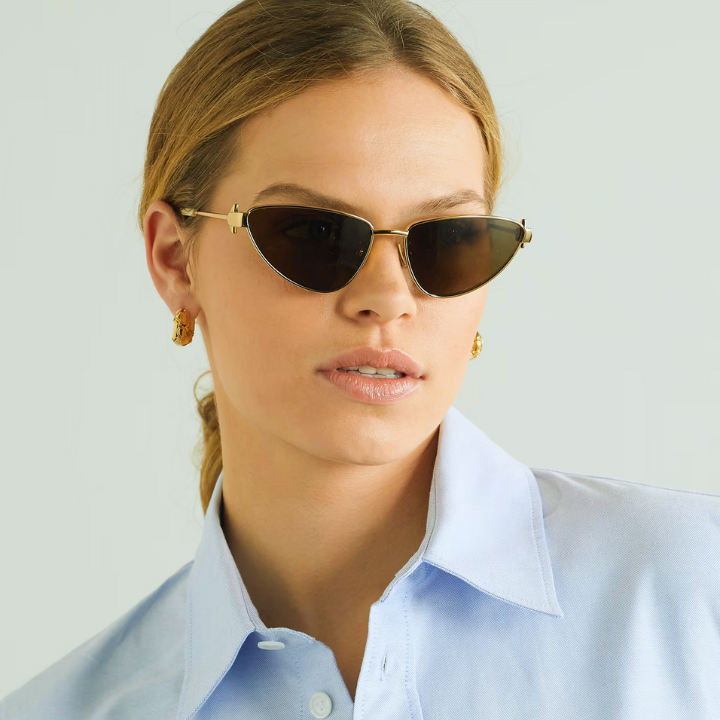 sunglasses Bottega Veneta Cat-Eye Gold-Tone