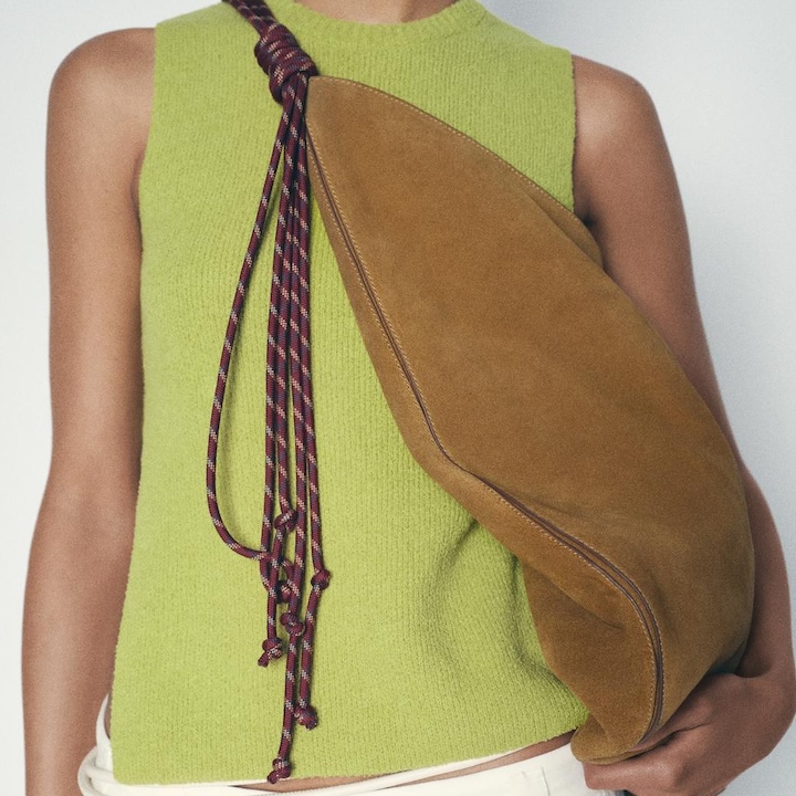 Christmas 2024 gift ideas for style mavens, Zara suede bag with cord strap